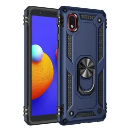 Newface Samsung Galaxy A01 Core Kılıf Sofya Yüzüklü Silikon Kapak - Lacivert