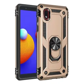 Newface Samsung Galaxy A01 Core Kılıf Sofya Yüzüklü Silikon Kapak - Gold