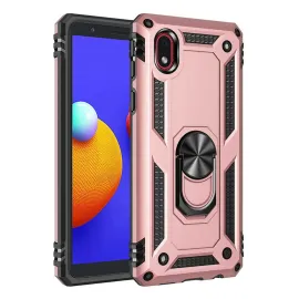 Newface Samsung Galaxy A01 Core Kılıf Sofya Yüzüklü Silikon Kapak - Rose