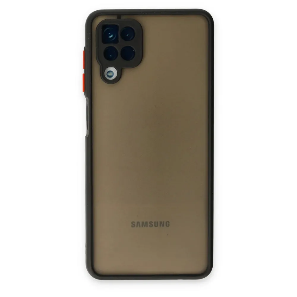 Newface Samsung Galaxy A12 Kılıf Montreal Silikon Kapak - Siyah