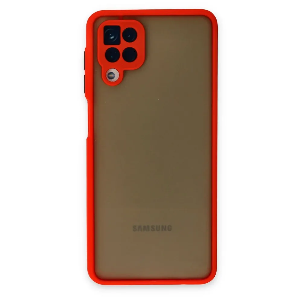 Newface Samsung Galaxy A12 Kılıf Montreal Silikon Kapak - Kırmızı