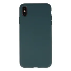 Newface Iphone Xs Max Kılıf Nano Içi Kadife Silikon - Koyu Yeşil