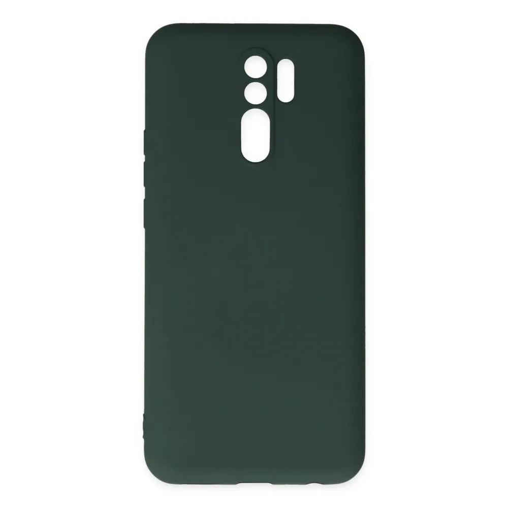 Newface Xiaomi Redmi 9 Kılıf Nano Içi Kadife Silikon - Koyu Yeşil