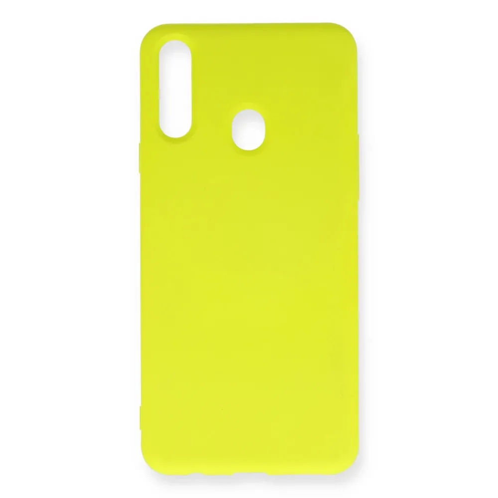 Newface Samsung Galaxy A20S Kılıf Nano Içi Kadife Silikon - Sarı