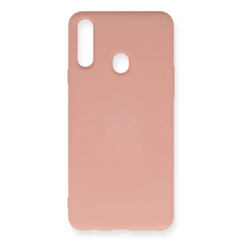 Newface Samsung Galaxy A20S Kılıf Nano Içi Kadife Silikon - Pudra