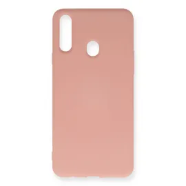 Newface Samsung Galaxy A20S Kılıf Nano Içi Kadife Silikon - Pudra