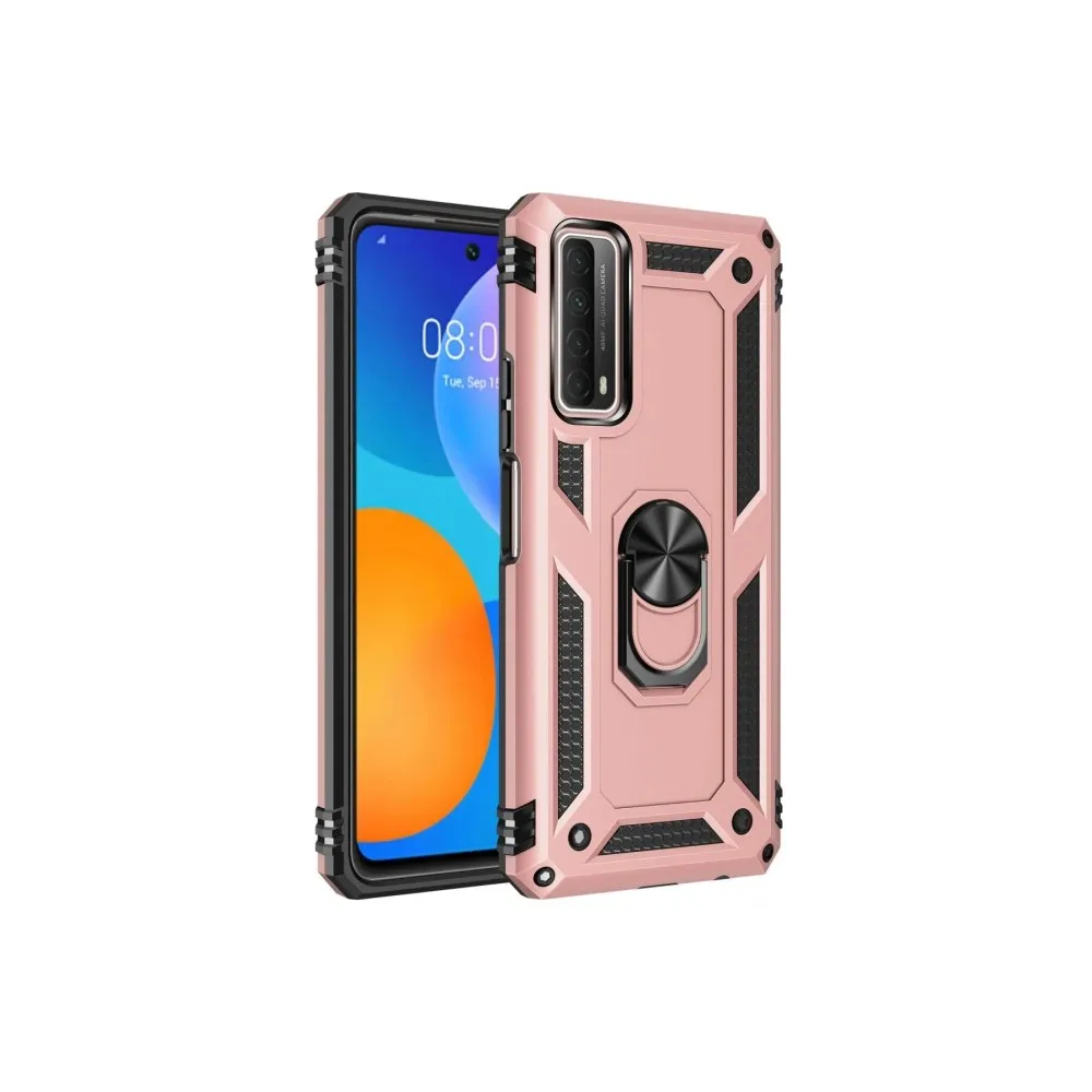 Newface Huawei P Smart 2021 Kılıf Sofya Yüzüklü Silikon Kapak - Rose