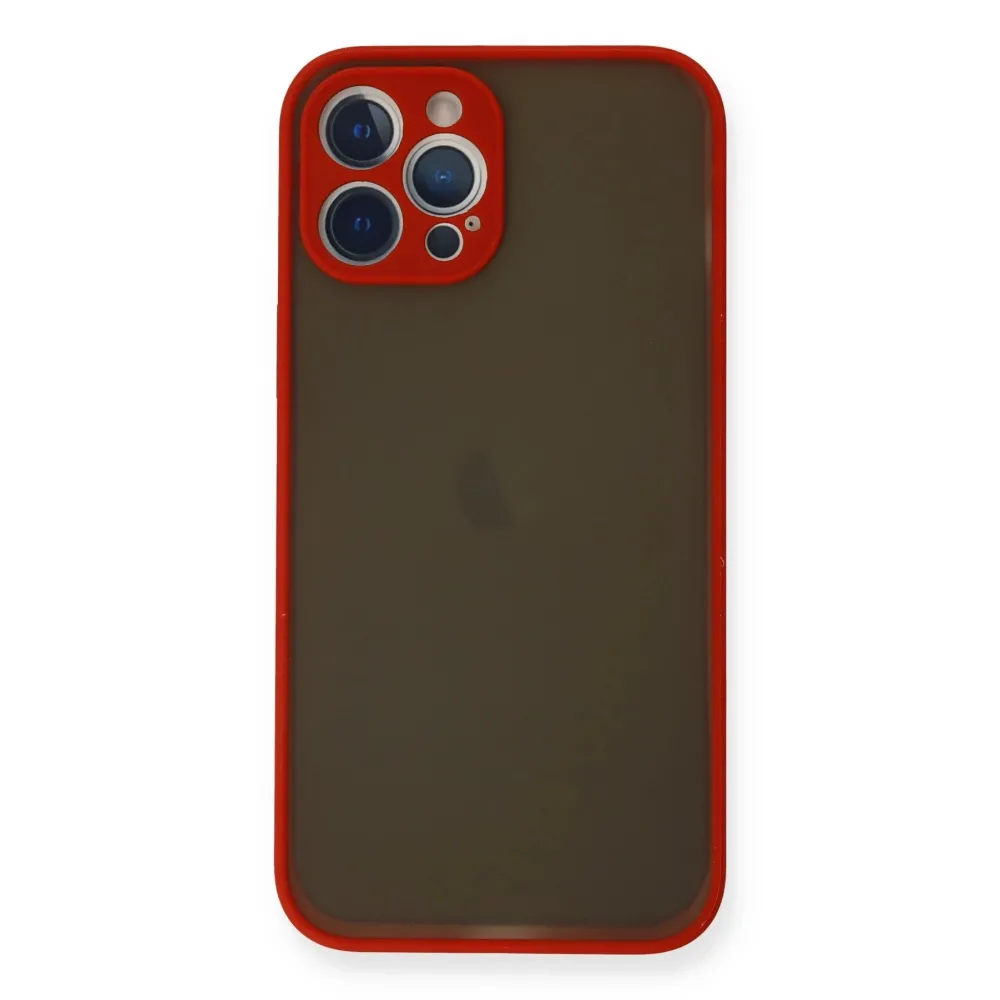 Newface Iphone 12 Pro Kılıf Montreal Silikon Kapak - Kırmızı