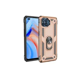 Newface Oppo Reno 4 Lite Kılıf Sofya Yüzüklü Silikon Kapak - Gold