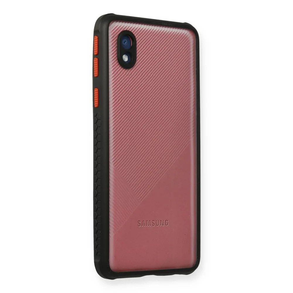 Newface Samsung Galaxy A01 Core Kılıf Miami Şeffaf Silikon - Siyah