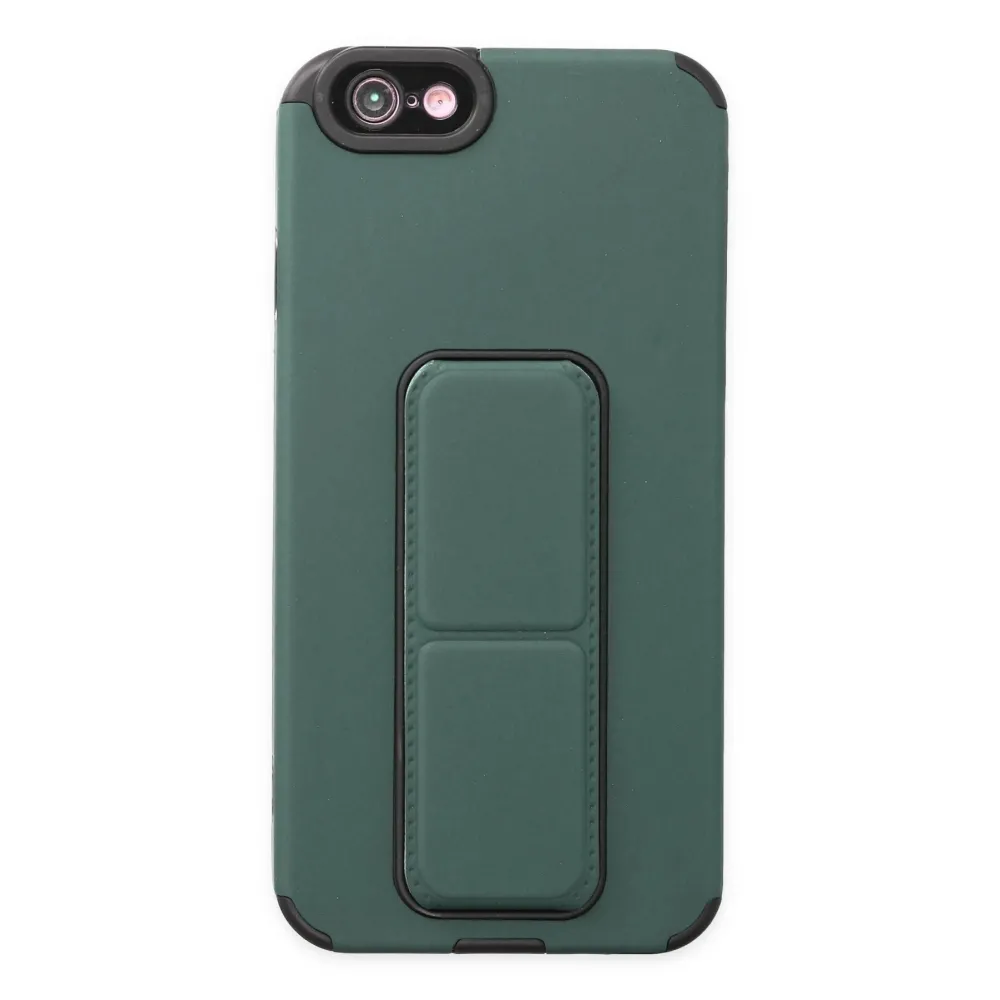 Newface Iphone 6 Kılıf Mega Standlı Silikon - Yeşil