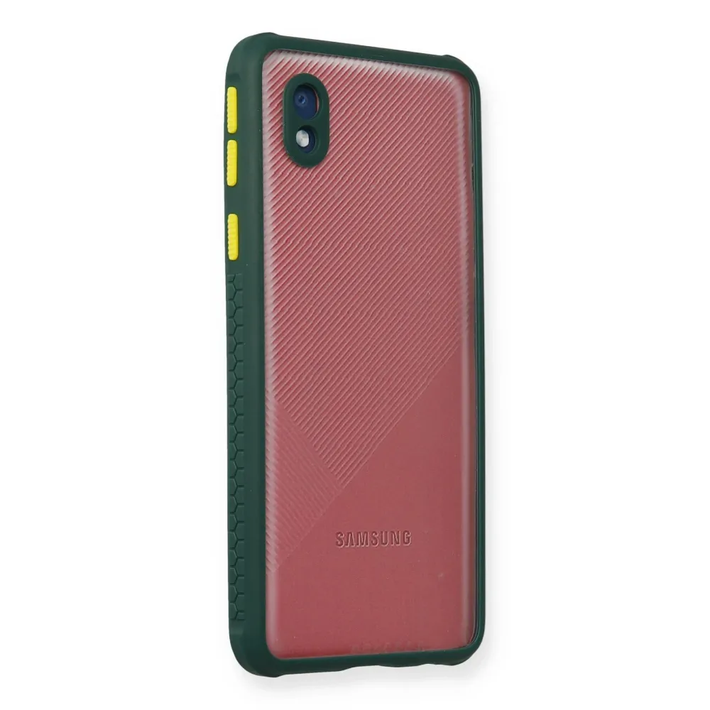 Newface Samsung Galaxy A01 Core Kılıf Miami Şeffaf Silikon - Koyu Yeşil