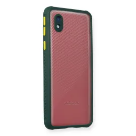 Newface Samsung Galaxy A01 Core Kılıf Miami Şeffaf Silikon - Koyu Yeşil