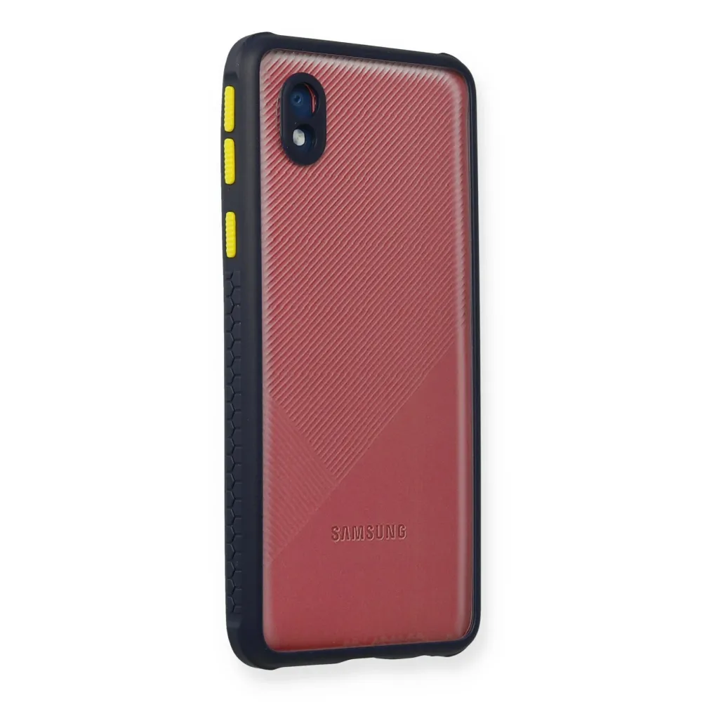 Newface Samsung Galaxy A01 Core Kılıf Miami Şeffaf Silikon - Lacivert