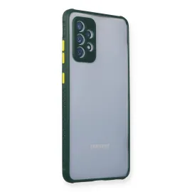 Newface Samsung Galaxy A72 Kılıf Miami Şeffaf Silikon - Koyu Yeşil