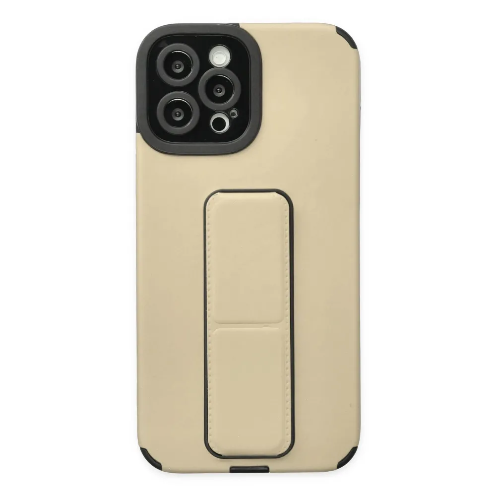 Newface Iphone 12 Pro Max Kılıf Mega Standlı Silikon - Gold