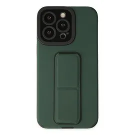 Newface iPhone 13 Pro Max Kılıf Mega Standlı Silikon - Yeşil