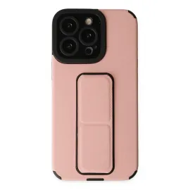 Newface Iphone 13 Pro Max Kılıf Mega Standlı Silikon - Pudra