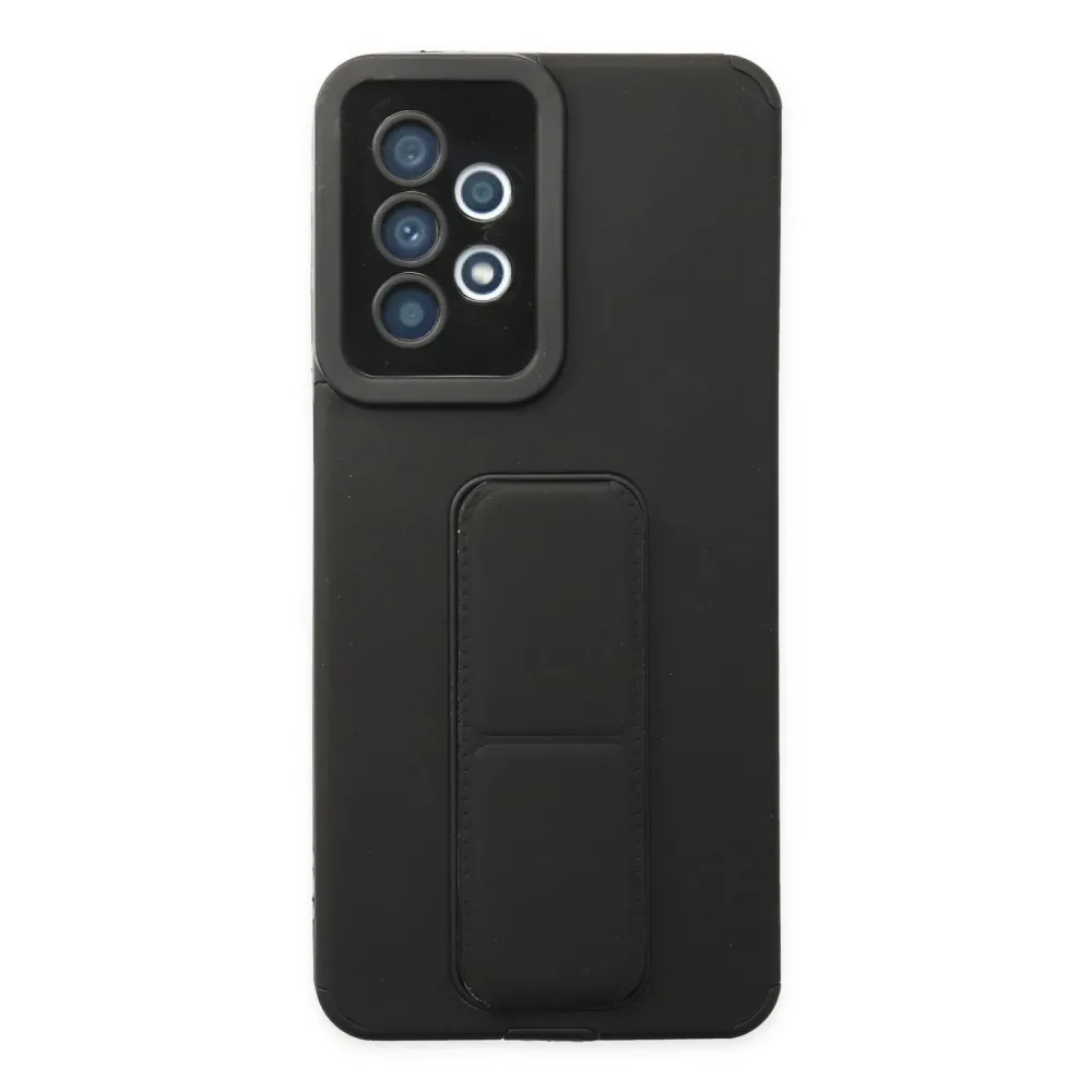 Newface Samsung Galaxy A33 5G Kılıf Mega Standlı Silikon - Siyah