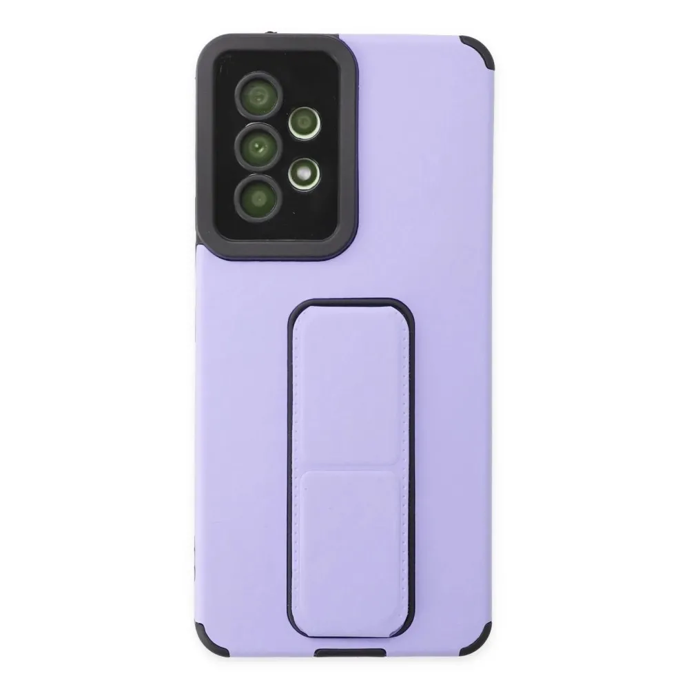 Newface Samsung Galaxy A53 5G Kılıf Mega Standlı Silikon - Lila