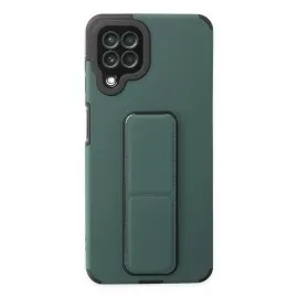 Newface Samsung Galaxy A22 Kılıf Mega Standlı Silikon - Yeşil