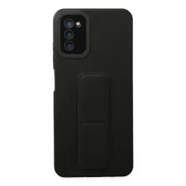Newface Samsung Galaxy A03S Kılıf Mega Standlı Silikon - Siyah
