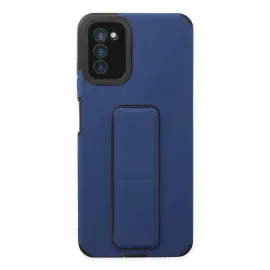 Newface Samsung Galaxy A03S Kılıf Mega Standlı Silikon - Mavi