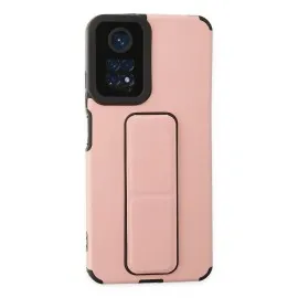 Newface Xiaomi Redmi Note 11 Kılıf Mega Standlı Silikon - Pudra