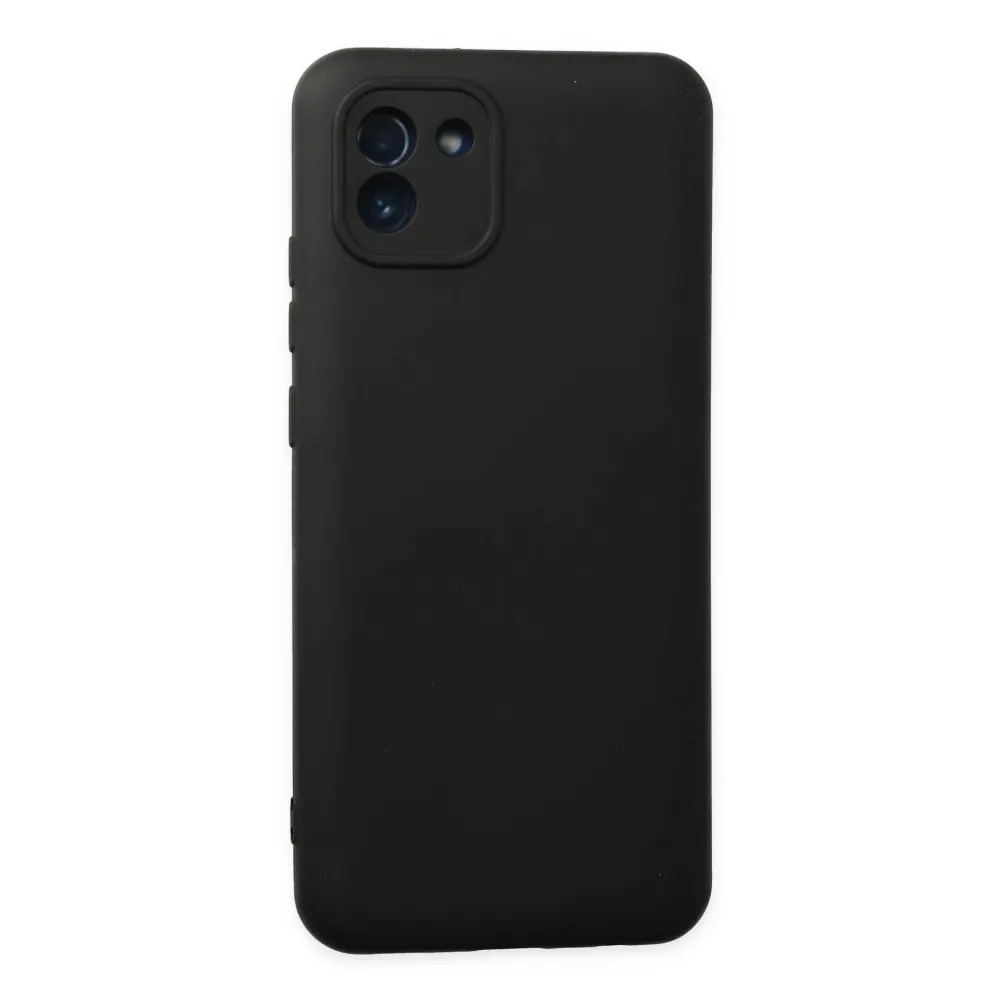 Newface Samsung Galaxy A03 Kılıf Nano Içi Kadife Silikon - Siyah