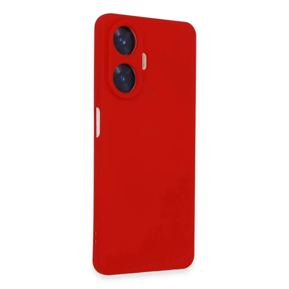 Newface Realme C55 Kılıf Nano Içi Kadife Silikon - Kırmızı