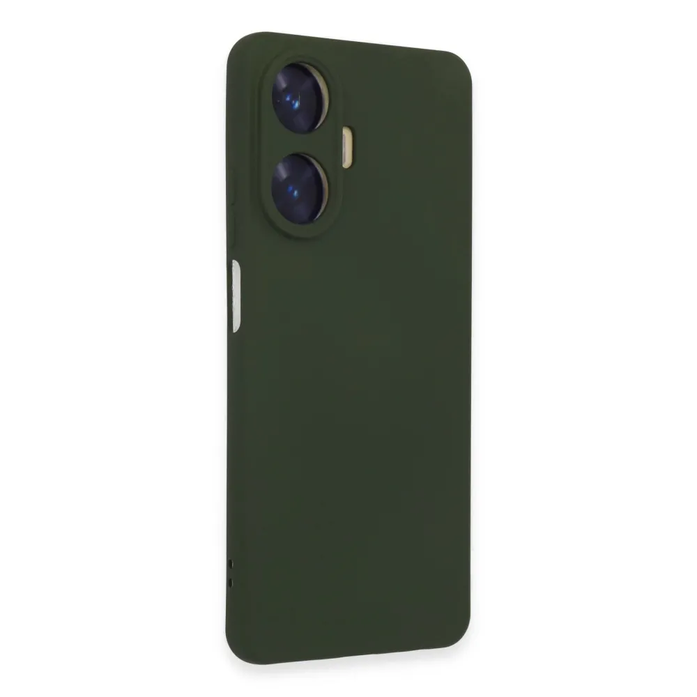 Newface Realme C55 Kılıf Nano Içi Kadife Silikon - Koyu Yeşil