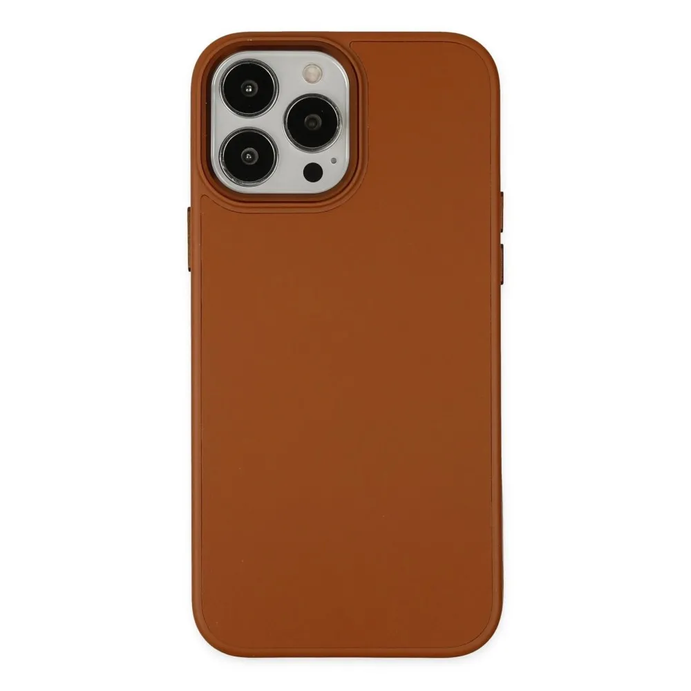 Newface Iphone 13 Pro Kılıf Asya Deri Silikon - Kahverengi