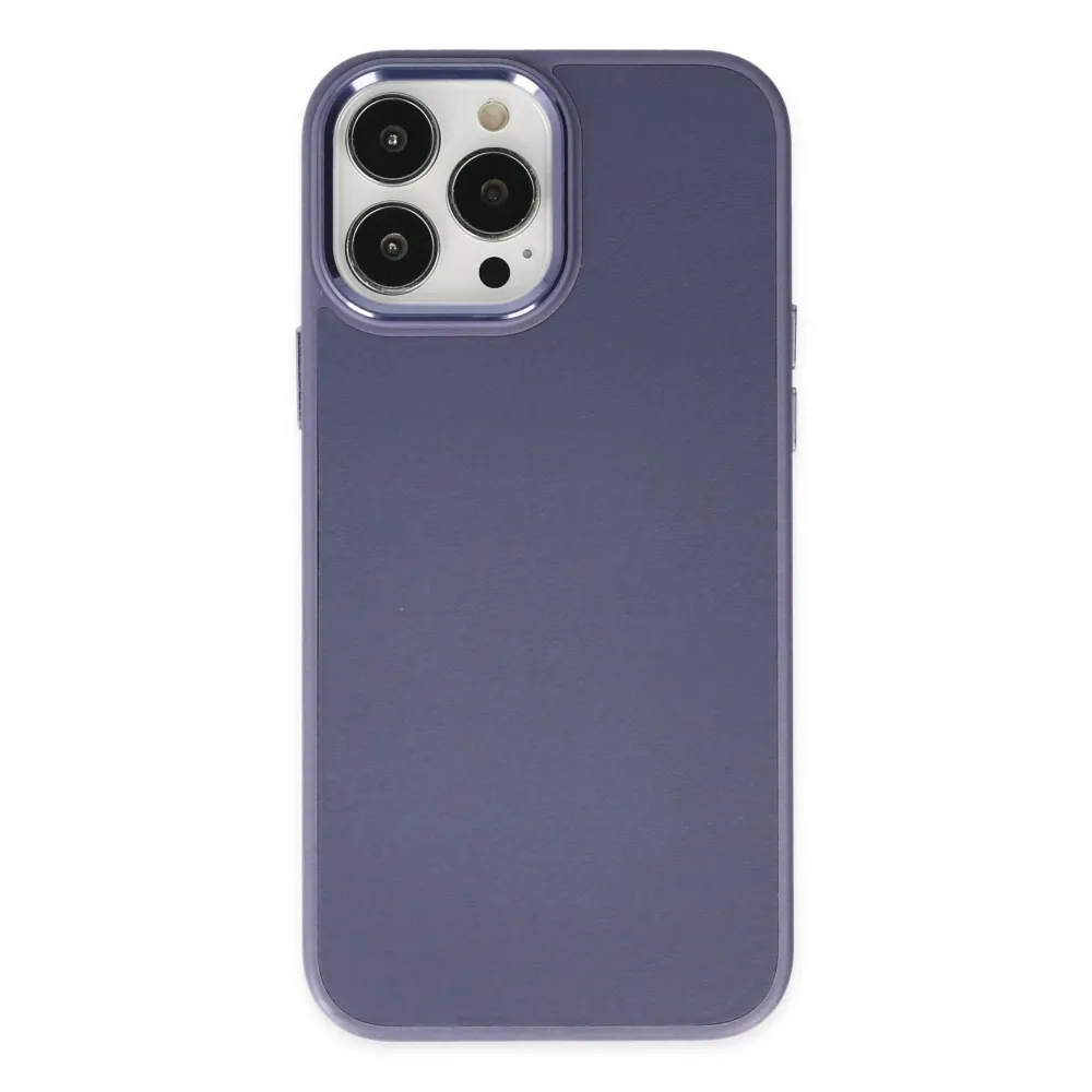 Newface Iphone 13 Pro Kılıf Asya Deri Silikon - Mor