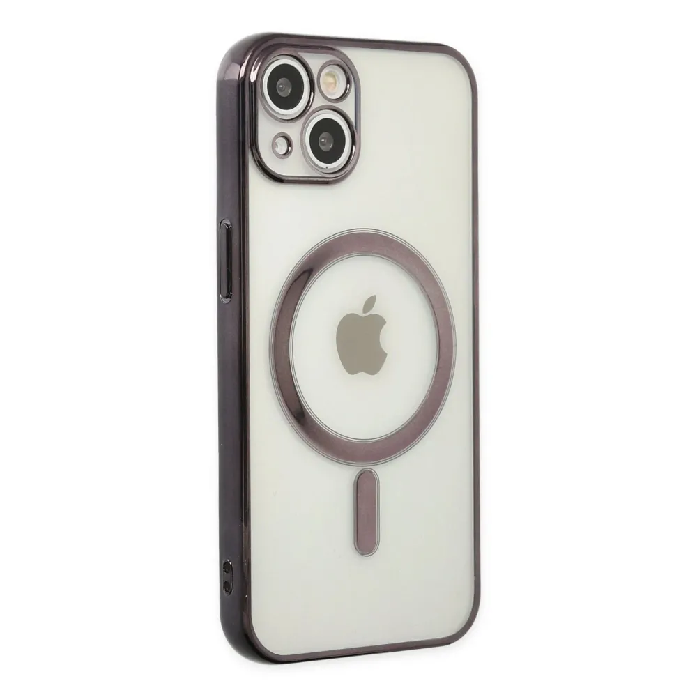 Newface Iphone 14 Plus Kılıf Magneticsafe Lazer Silikon - Siyah