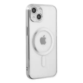 Newface Iphone 14 Plus Kılıf Magneticsafe Lazer Silikon - Gümüş