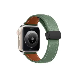 Newface Apple Watch 38mm KR414 Daks Deri Kordon - Koyu Yeşil