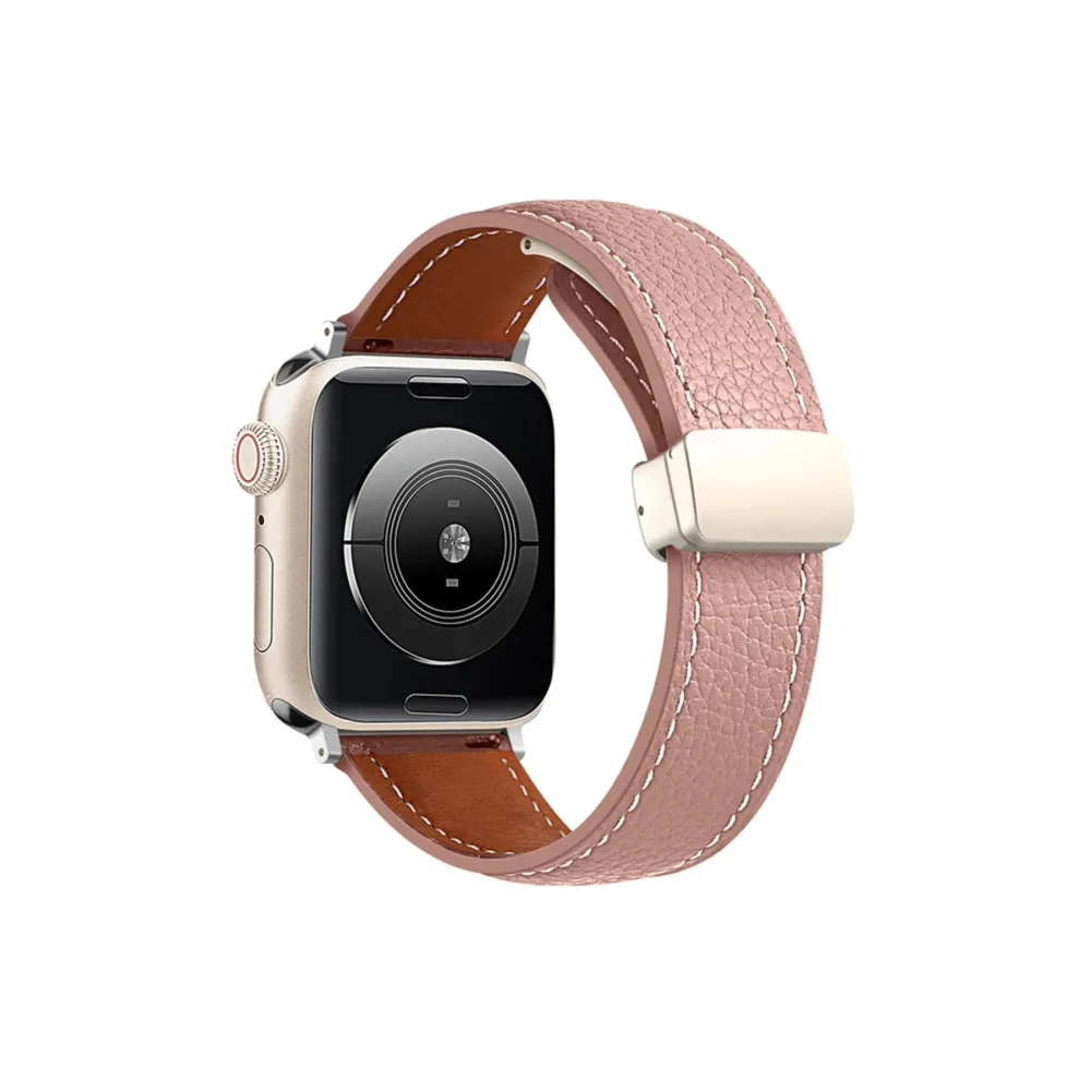 Newface Apple Watch 42Mm Kr414 Daks Deri Kordon - Pembe