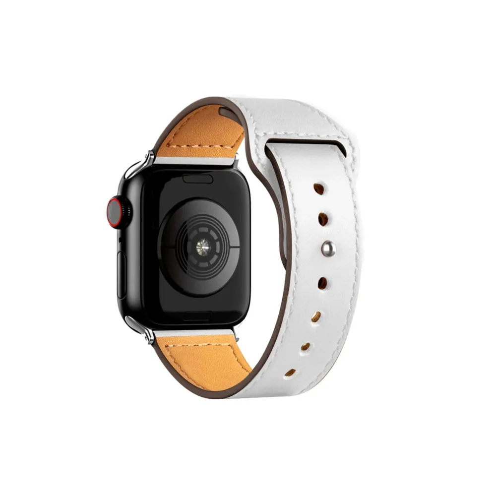 Newface Apple Watch 42mm KR415 Luaz Deri Kordon - Beyaz