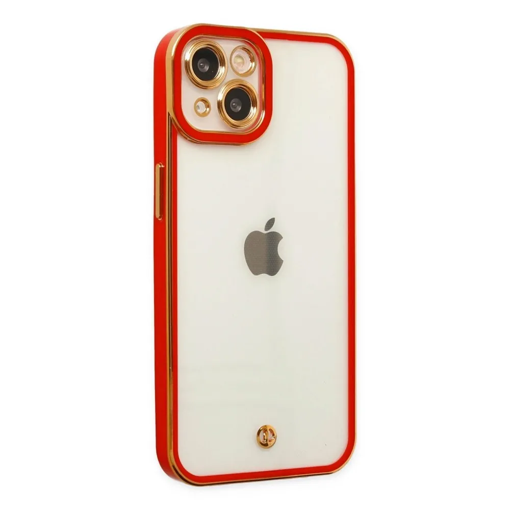 Newface Iphone 14 Plus Kılıf Liva Lens Silikon - Kırmızı