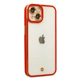 Newface Iphone 14 Plus Kılıf Liva Lens Silikon - Kırmızı