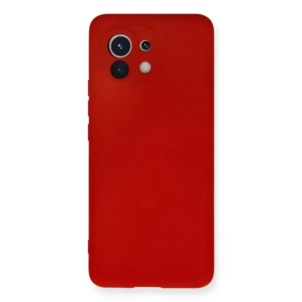 Newface Xiaomi Mi 11 Kılıf Nano Içi Kadife Silikon - Kırmızı