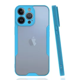 Newface Iphone 14 Pro Max Kılıf Platin Silikon - Mavi