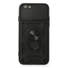 Newface Iphone 6 Kılıf Pars Lens Yüzüklü Silikon - Siyah