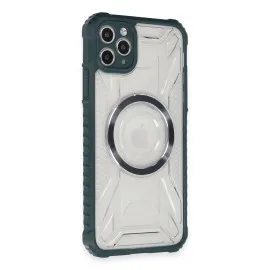 Newface Iphone 11 Pro Max Kılıf Prag Magneticsafe Kapak - Koyu Yeşil