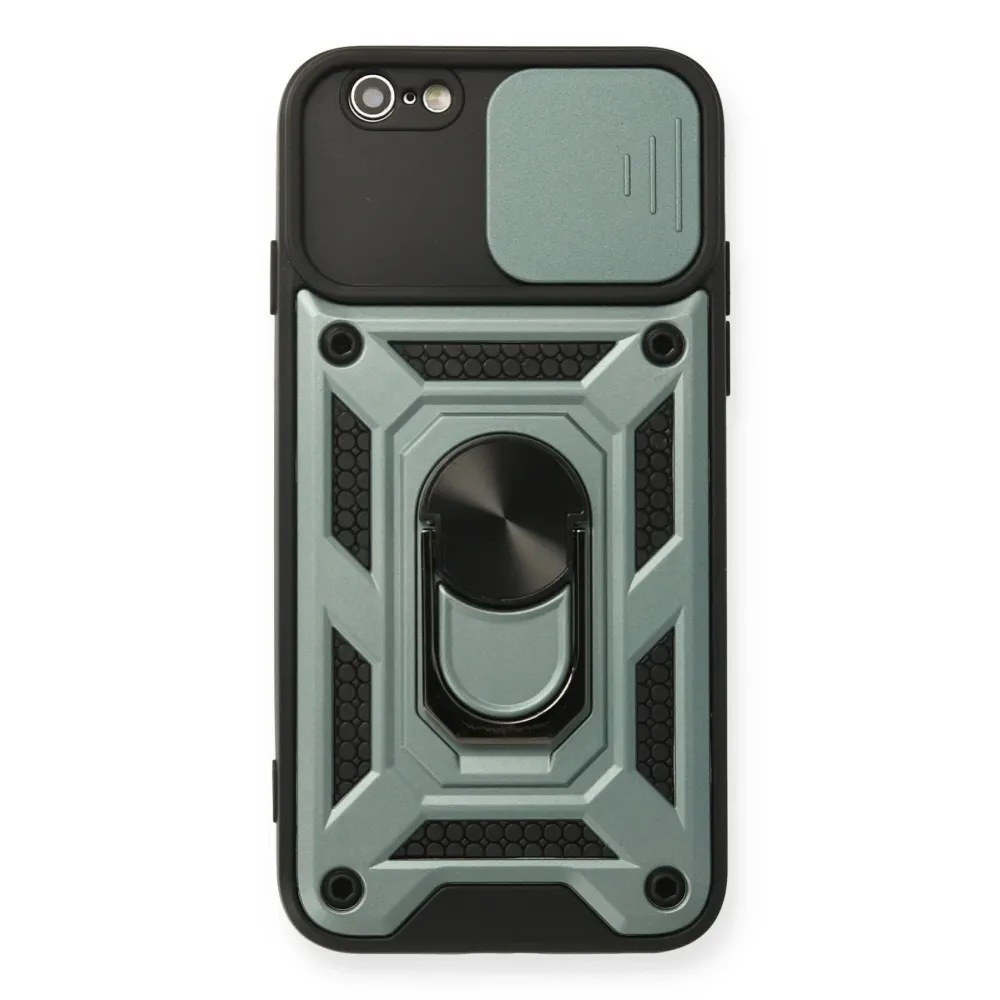 Newface Iphone 6 Kılıf Pars Lens Yüzüklü Silikon - Yeşil