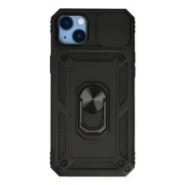 Newface Iphone 14 Plus Kılıf Pars Lens Yüzüklü Silikon - Siyah