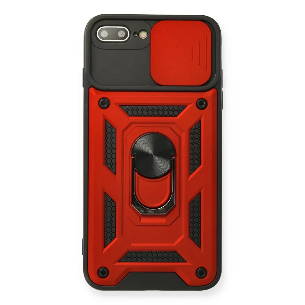 Newface Iphone 7 Plus Kılıf Pars Lens Yüzüklü Silikon - Kırmızı