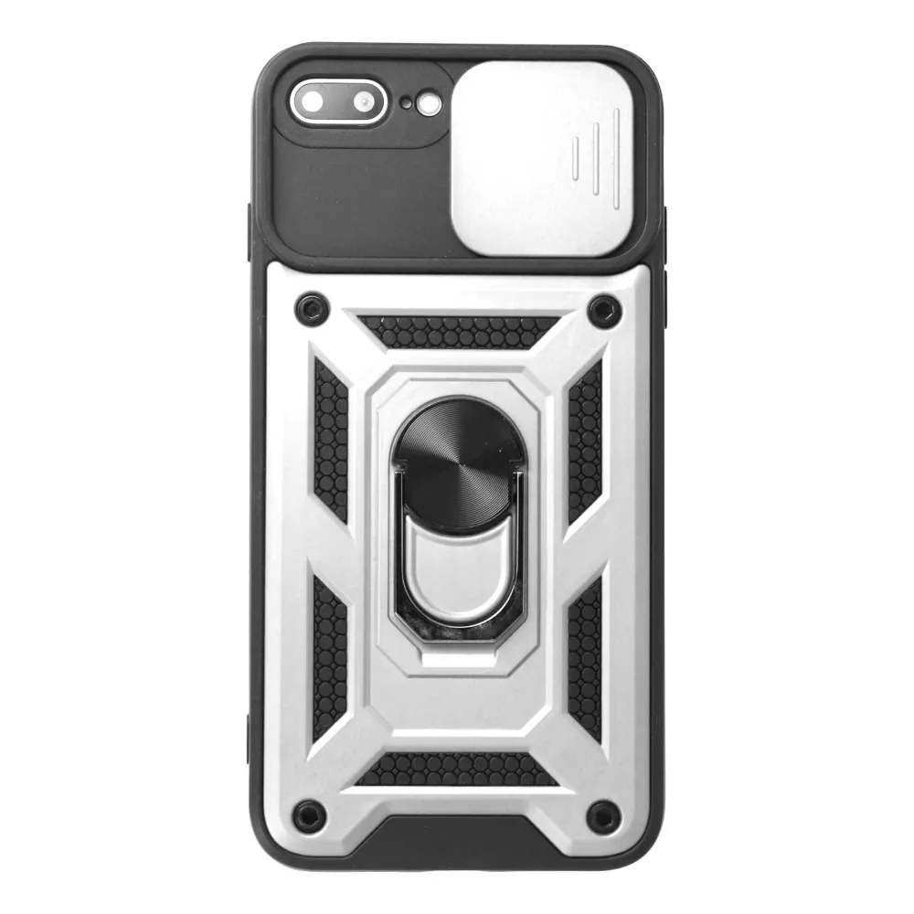 Newface Iphone 7 Plus Kılıf Pars Lens Yüzüklü Silikon - Gümüş