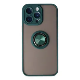 Newface Iphone 14 Pro Kılıf Montreal Yüzüklü Silikon Kapak - Yeşil