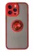 Newface Iphone 14 Pro Kılıf Montreal Yüzüklü Silikon Kapak - Kırmızı
